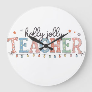 Relógio Grande Presente de Professor Professor Holly Jolly