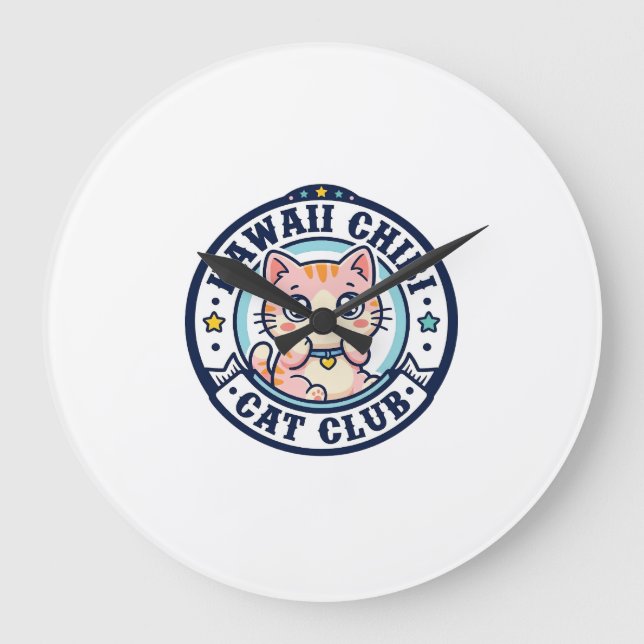 Relógio Grande Presente Kawaii Chibi Gato Mãe de Gato - Kawaii Ch (Frente)
