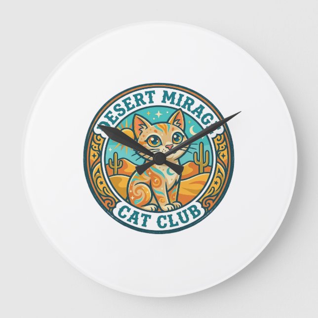 Relógio Grande Presente para Mãe de Gato Miragem do Deserto - Mir (Frente)