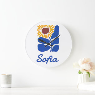 Relógio Grande Presente Personalizado com Nome Floral Retro Perso