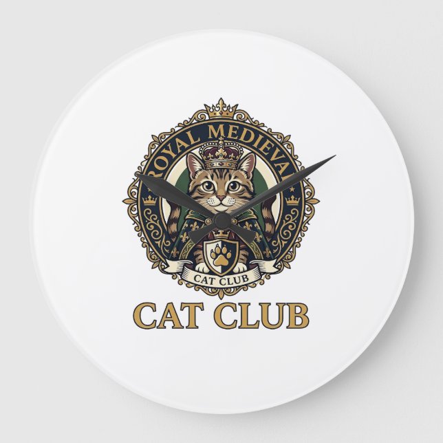 Relógio Grande Presente Real Medieval Gato Pai Idéia - Clube Real (Frente)