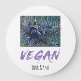Relógio Grande Presente Vegan Red Cabbage Vintage