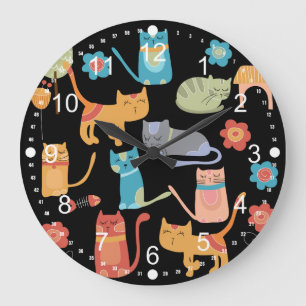 Relógio Grande Presentes coloridos bonitos dos gatos do gatinho