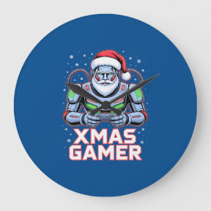 Relógio Grande Presentes de Natal para Gamer Cyber Santa Robô Nat