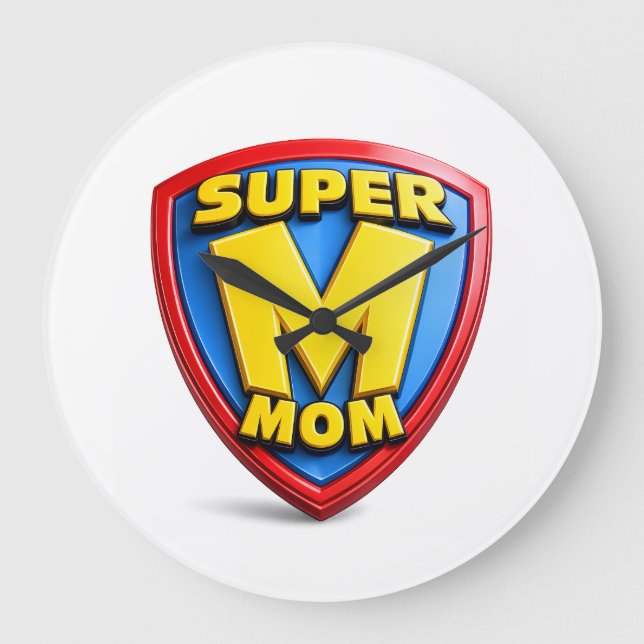 Relógio Grande Presentes de Super Mãe para Super Mães (Frente)