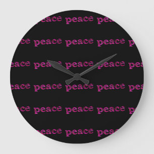 Relógio Grande preto cor-de-rosa da paz