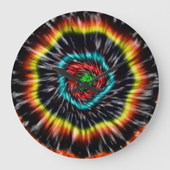 Relógio Grande Preto Opala Tie Dye,   (Frente)
