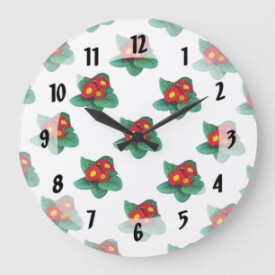 Relógio Grande Primaveras Vermelhas