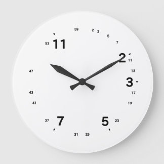 Relógio Grande Prime Number Clock for Math Fans