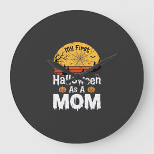 Relógio Grande Primeira Mãe de Halloween Design Vintage Pôr do So