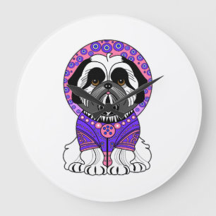 Relógio Grande Princesa Shih Tzu