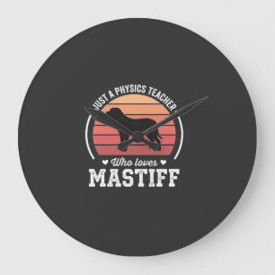 Relógio Grande Professor de Física Amante de Cães Mastiff
