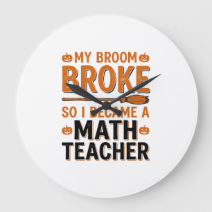 Relógio Grande Professor de Matemática Engraçado Desenho de Vasso