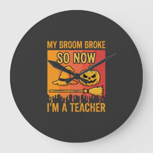 Relógio Grande Professor engraçado de Halloween Meu cabo da vasso
