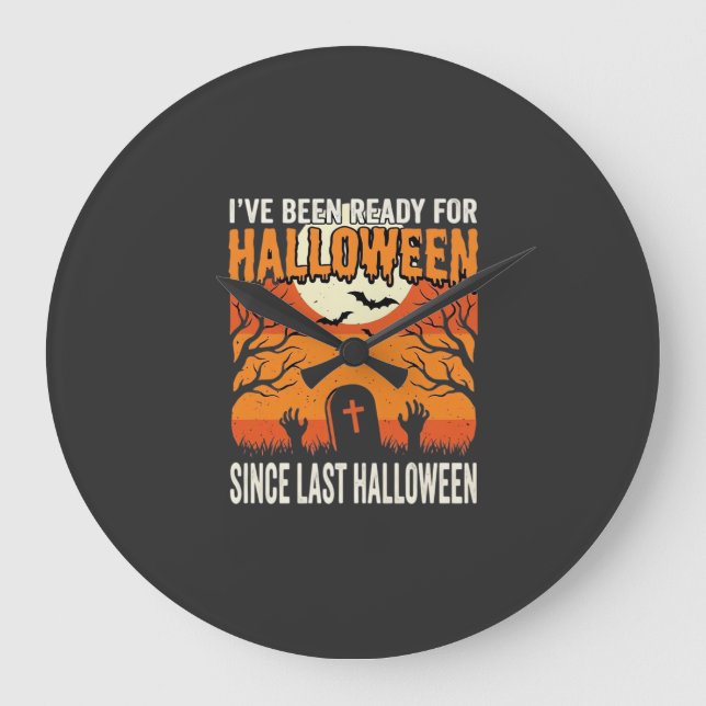 Relógio Grande Pronto Para O Design De Cemitério De Halloween_1 (Frente)