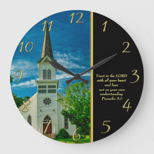 Relógio Grande Proverbs 3:5 Igreja Branca
