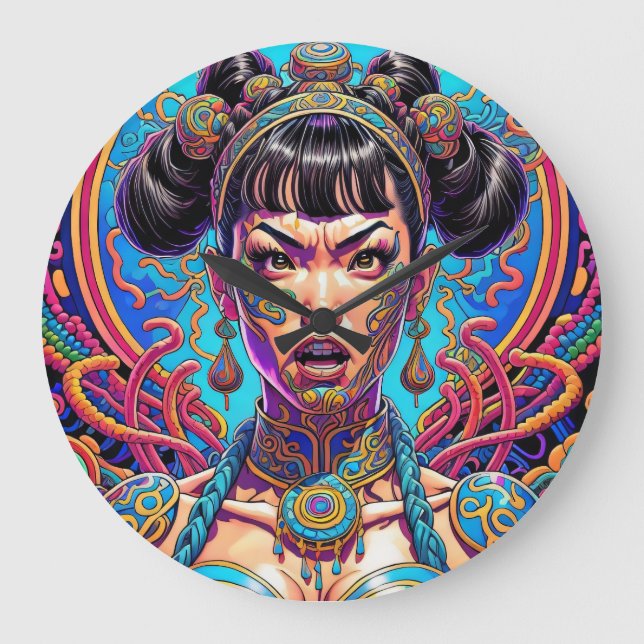 Relógio Grande Psicodélico diga o quê! Arte (Frente)