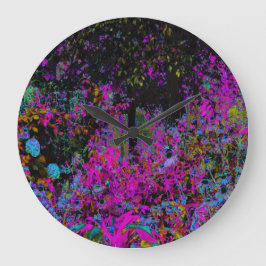 Relógio Grande Psicodélico, Rosa Quente e Jardim Negro