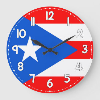 Relógio Grande Puerto Rico Flag Wall Clock – Flag for Home Decor