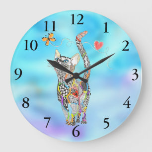 Relógio Grande Pulso de disparo bonito e adorável do gato