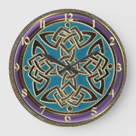 Relógio Grande Pulso de disparo celta azul, roxo e Dourado ciano