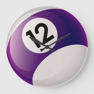 Relógio Grande Pulso de disparo da bola de bilhar do número 12