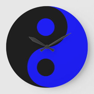 Relógio Grande Pulso de disparo de parede azul de Yin Yang