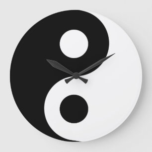 Relógio Grande Pulso de disparo de parede branco de Yin Yang