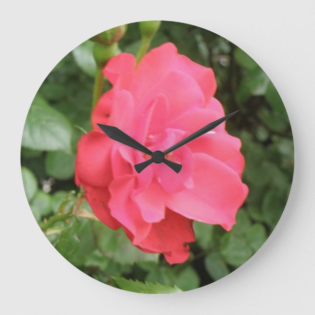 Relógio Grande Pulso de disparo de parede cor-de-rosa selvagem (Frente)