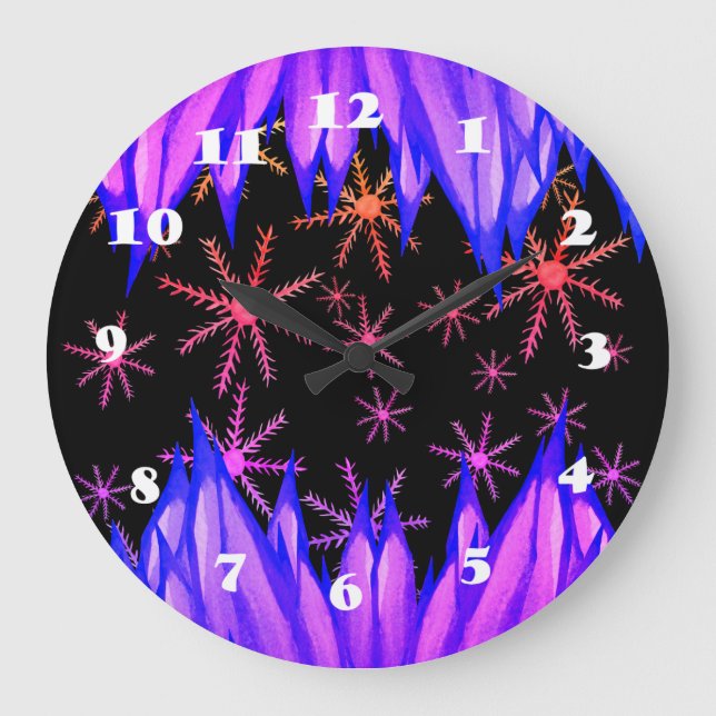 Relógio Grande Pulso de disparo de parede da doçura do inverno (Frente)