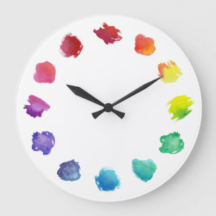 Relógio Grande Pulso de disparo de parede da paleta da aguarela