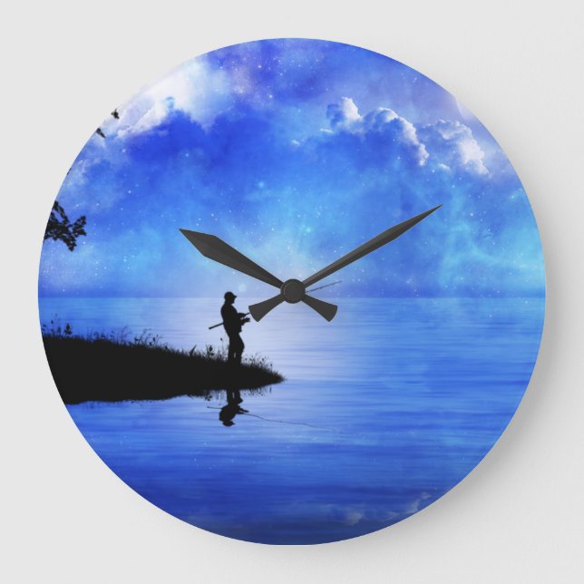 RELÓGIO GRANDE PULSO DE DISPARO DE PAREDE DA PESCA (Frente)