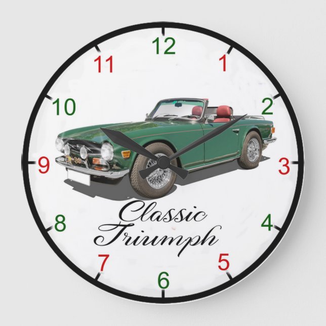 Relógio Grande Pulso de disparo de parede de Triumph TR6 (Frente)