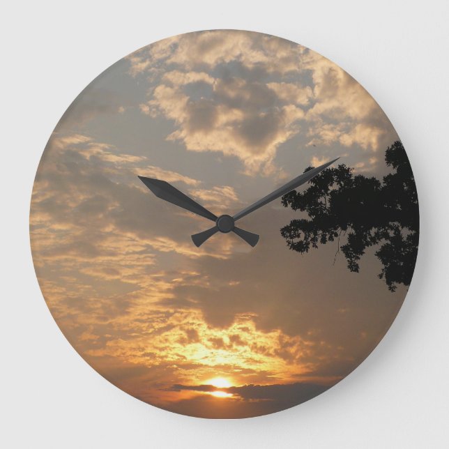 Relógio Grande Pulso de disparo de parede do por do sol (Frente)