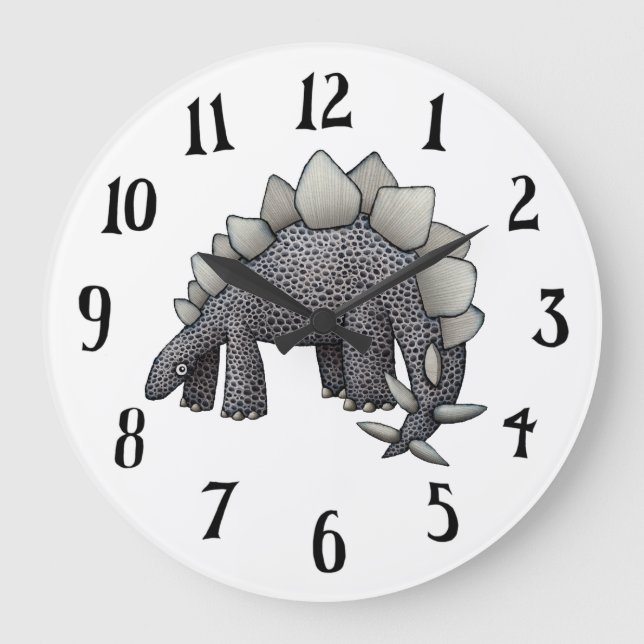 Relógio Grande Pulso de disparo de parede do Stegosaurus (Frente)