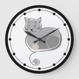 Relógio Grande Pulso de disparo de parede lunático do gato