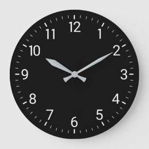 Relógio Grande Pulso de disparo de parede preto