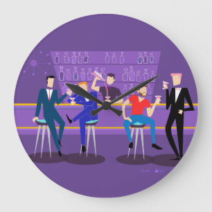 Relógio Grande Pulso de disparo de parede redondo acrílico retro