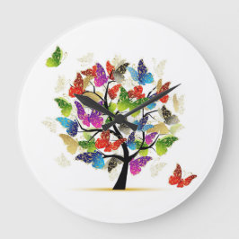 Relógio Grande Pulso de disparo de parede redondo com borboletas!