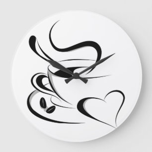 Relógio Grande pulso de disparo do amor do café