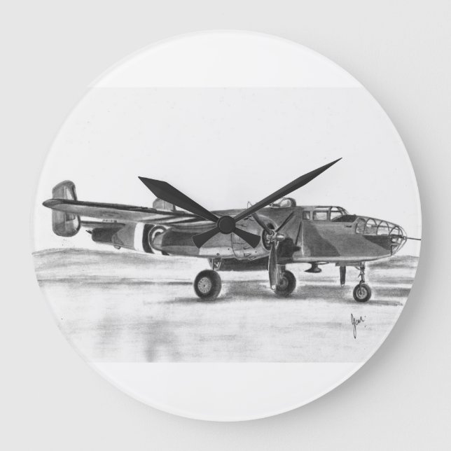 Relógio Grande Pulso de disparo do bombardeiro de B25 Mitchell (Frente)