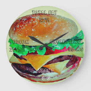 Relógio Grande Pulso de disparo do Hamburger, pop art de
