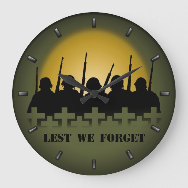 Relógio Grande Pulso de disparo do memorial de guerra a fim de (Frente)