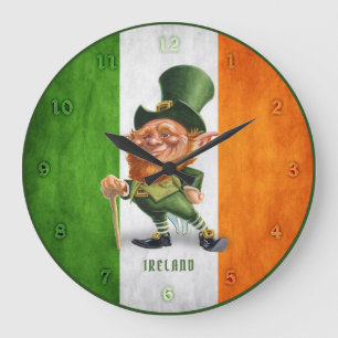 RELÓGIO GRANDE PULSO DE DISPARO - LEPRECHAUN IRLANDÊS DA BANDEIR