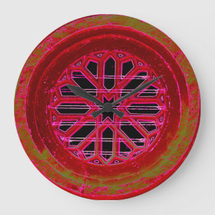 Relógio Grande pulso de disparo medieval vermelho da janela