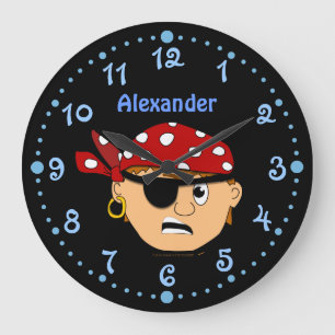 Relógio Grande Pulso de disparo personalizado pirata Scowling do