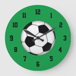 Relógio Grande Pulso de disparo verde, preto e branco do futebol
