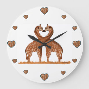 Relógio Grande Pulsos de disparo bonitos do amor dos girafas