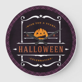 Relógio Grande Pumpkin deseja um Dia das Bruxas Assustador