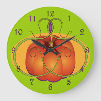 Relógio Grande Pumpkin Laranja com Acentos Curvilineares